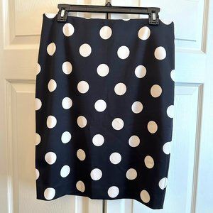 NWT The Limited Black & White Polka Dot Skirt, Size 8